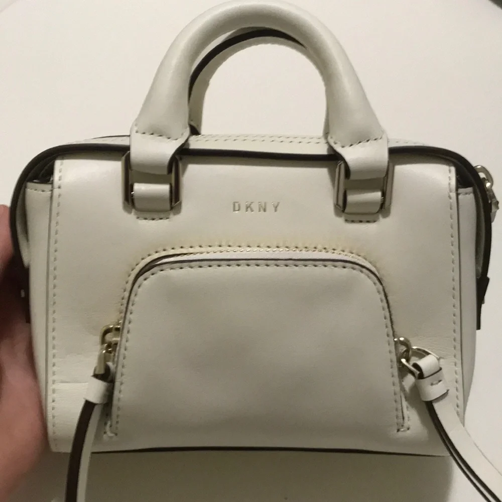 DKNY Authentic Mini Satchel Bag Cream NWT $248 - Picture 2 of 8